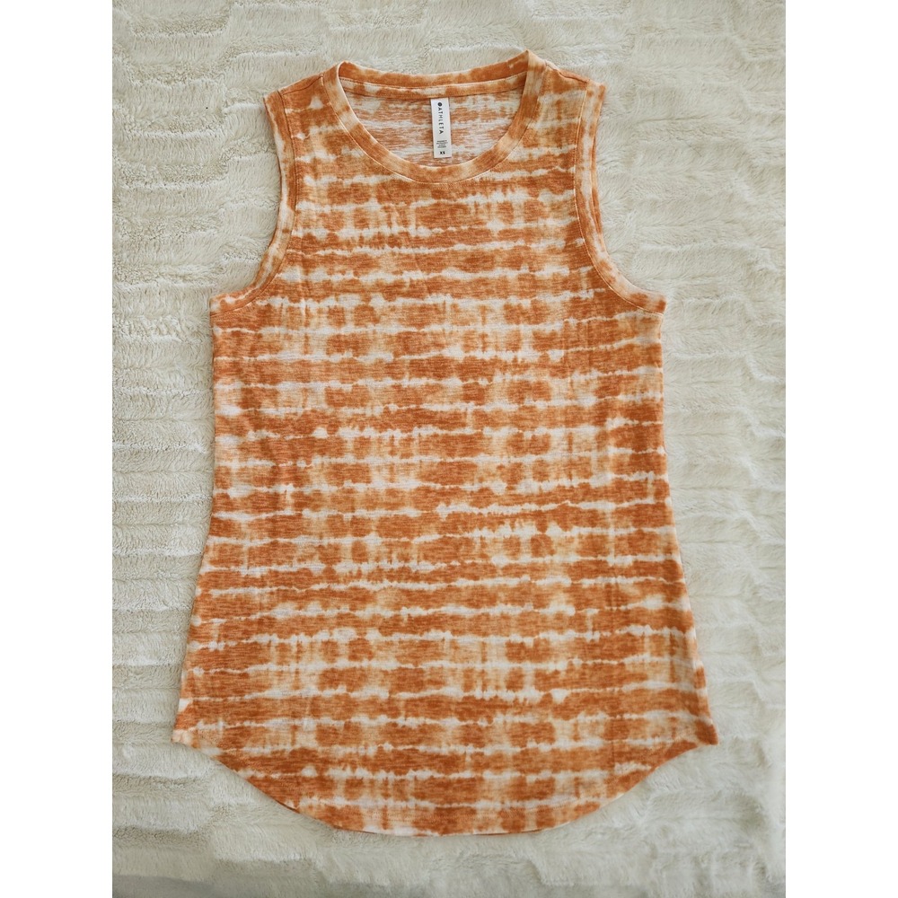 Athleta Women's Breezy‎ Casual Tank Top Sunset Orange Tie Dye Size XS
